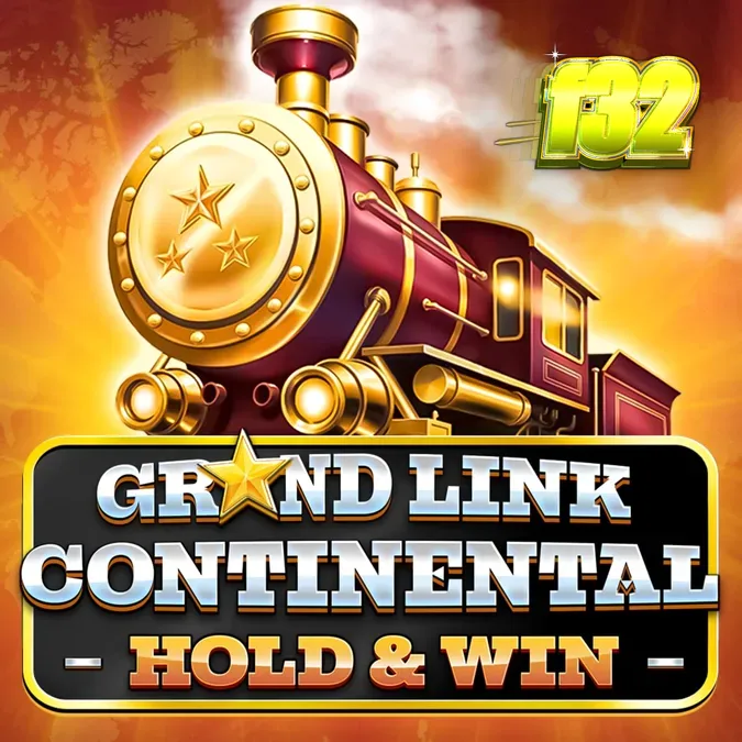 Tampilan visual slot Grand Link Continental: Hold & Win dengan latar belakang peta dunia vintage dan lokomotif.